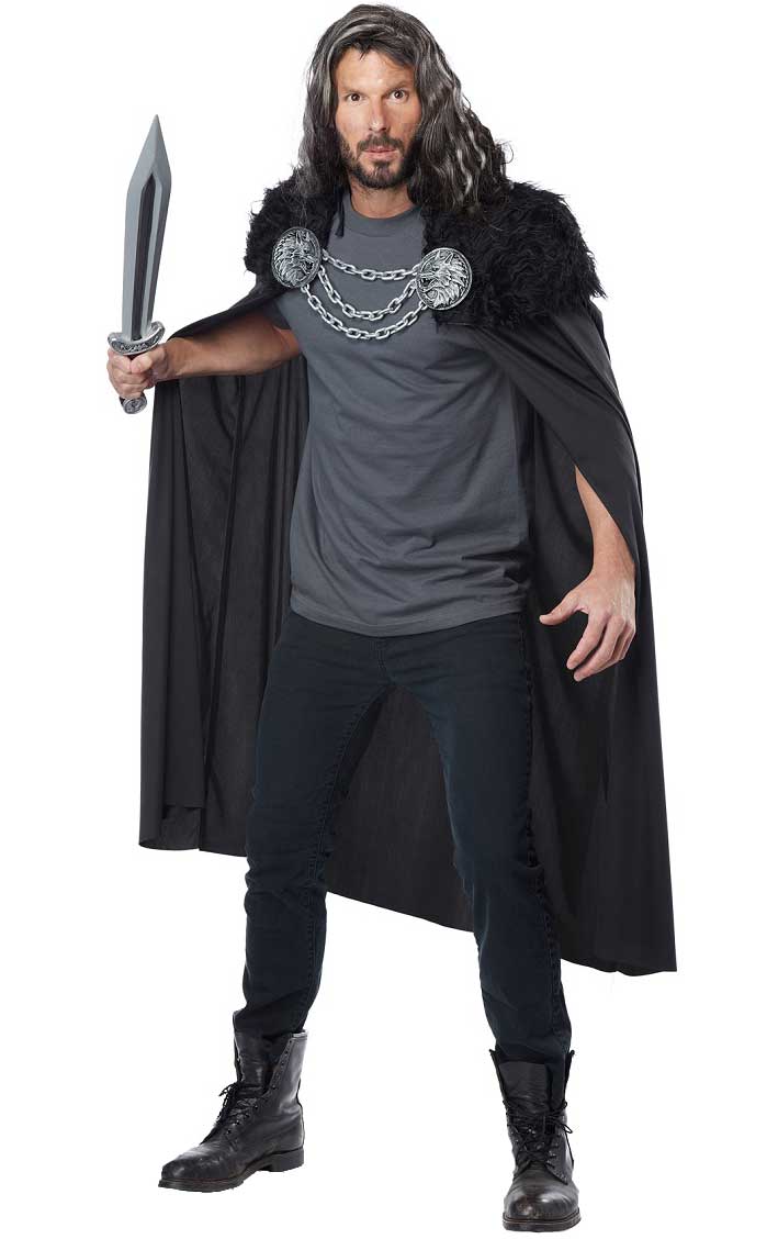 Black Game of Thrones Medieval Costume Cape