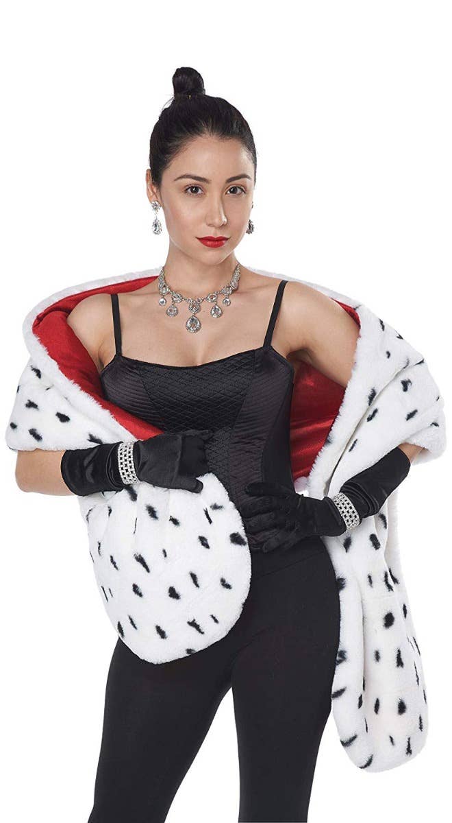 Image of Deluxe Faux Dalmatian Fur Stole Costume Accessory - Main Image