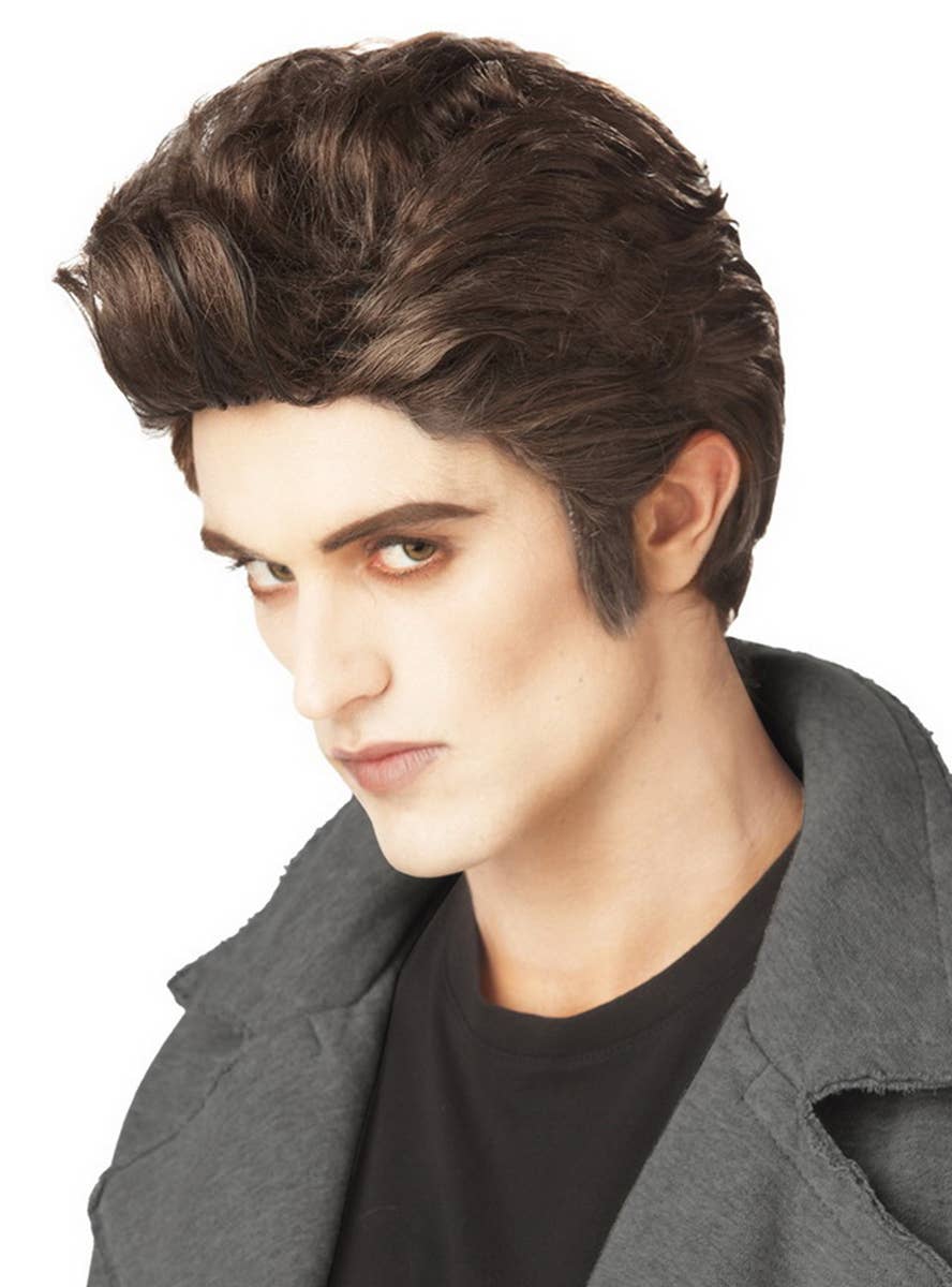 Love at First Bite Vampire Edward Brown Costume Wig 