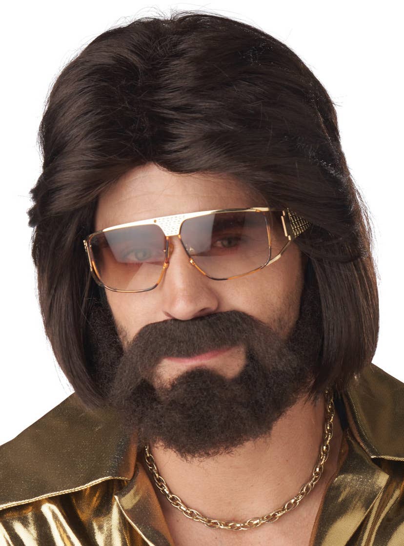 ALLAURA Colonel Sanders Costume Wig Set - White Hair Beard Moustache Glasses & Tie