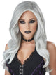 Womens Grey And White Ghostly Fatal Beauty Halloween Costume Wig