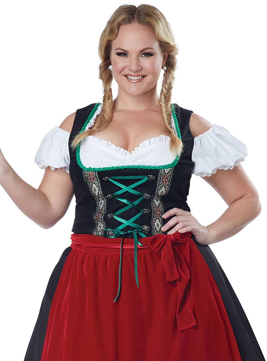 Black Red Plus Size German Costume Womens Oktoberfest Costume Black Red Plus Size German Costume Womens Oktoberfest Costume