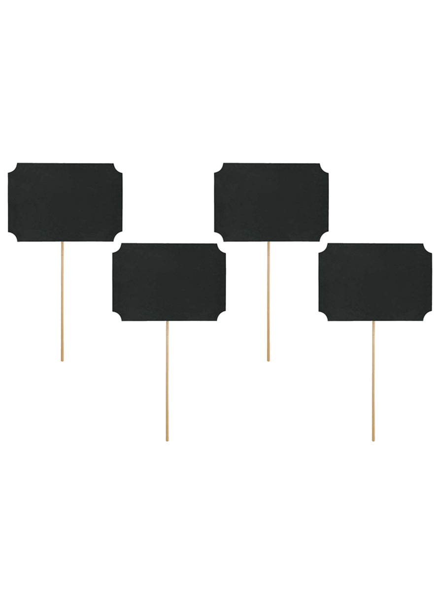 Chalkboard 4 Pack 11cm Cards On Sticks — Main Image