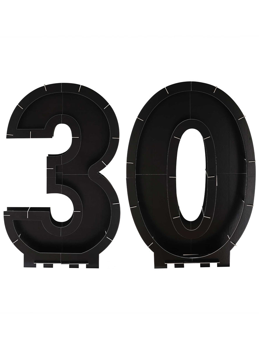 Champagne Noir Black 30th Birthday 83cm Mosaic Frame Decoration – Main Image