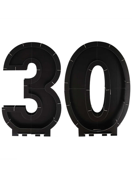 Champagne Noir Black 30th Birthday 83cm Mosaic Frame Decoration – Main Image