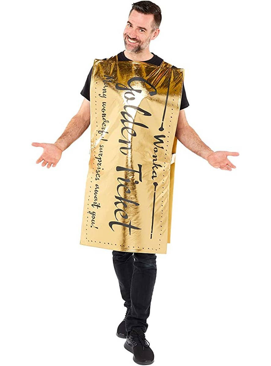 Image of Golden Ticket Men's Roald Dahl Book Week Costume - Front View