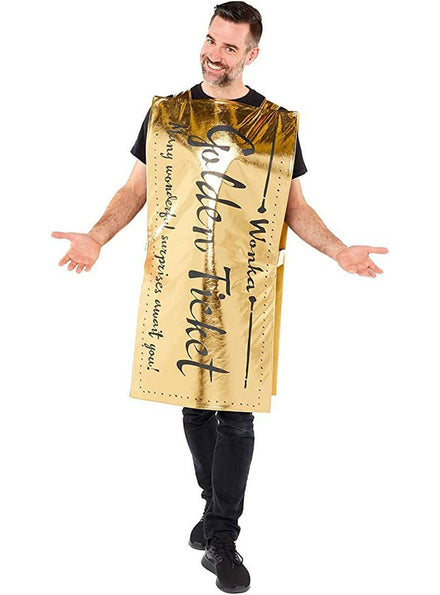 Image of Golden Ticket Men's Roald Dahl Book Week Costume - Front View