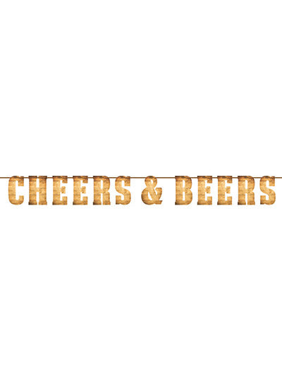 Cheers and Beers 2m Long Party Banner - Main Image