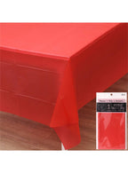 Image of Cherry Red 270cm Plastic Table Cover