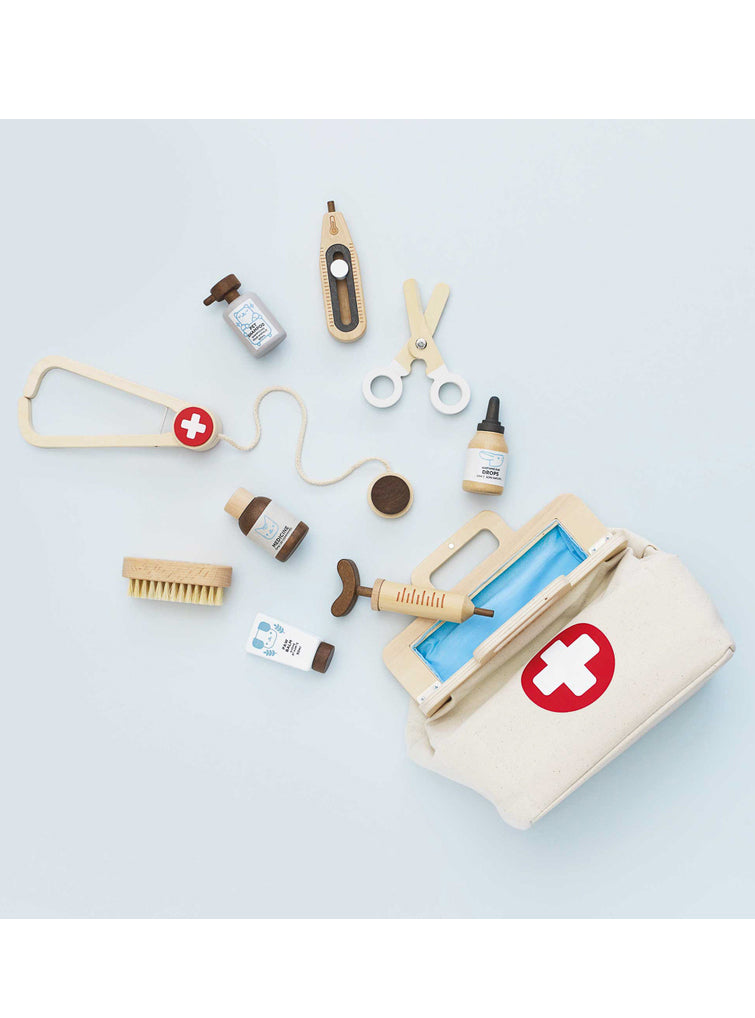 Childrens 10pc Pretend Wooden Animal Vet Set - Alternate Image 2