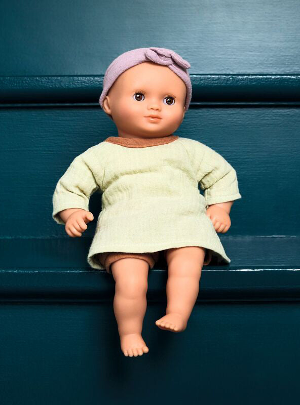 Childrens 32cm Pistache Soft Baby Doll - Lifestyle Image 1