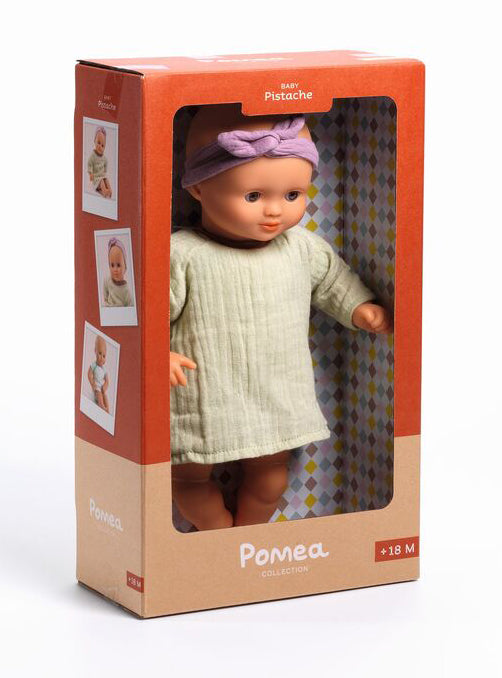 Childrens 32cm Pistache Soft Baby Doll - Packing Image