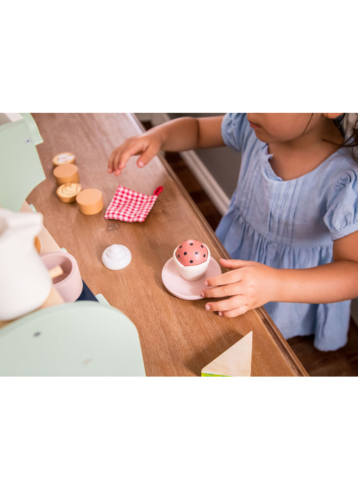 Childrens Pretend Wooden Mini Chef Cafe - Lifestyle Image 5