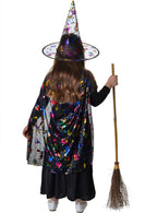 Image of Sparkly Kids Rainbow Witch Hat and Cape Costume Set