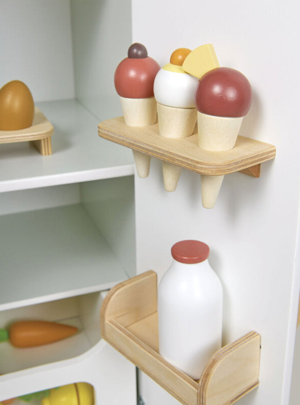 Childrens White Wooden Refrigerator Kitchen Toy - Close Image 3