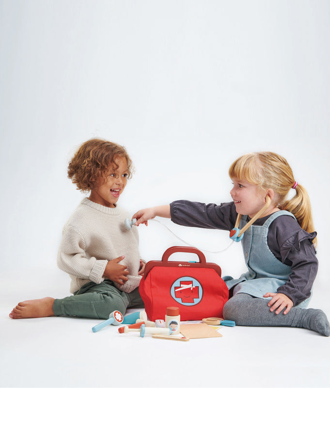 Childrens Wooden Doctors Set With Bag - Lifestyle Image 2