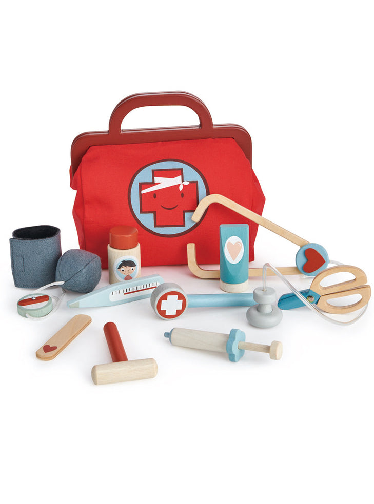 Childrens Wooden Doctors Set With Bag - Main Image