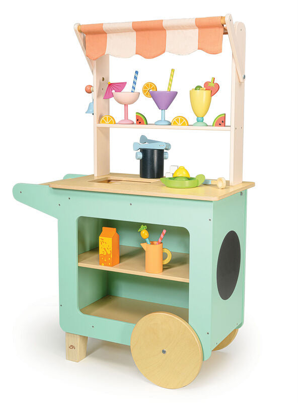 Childrens Wooden Juice Bar Drinks Trolley Pretend Toy Set - Alternate Image