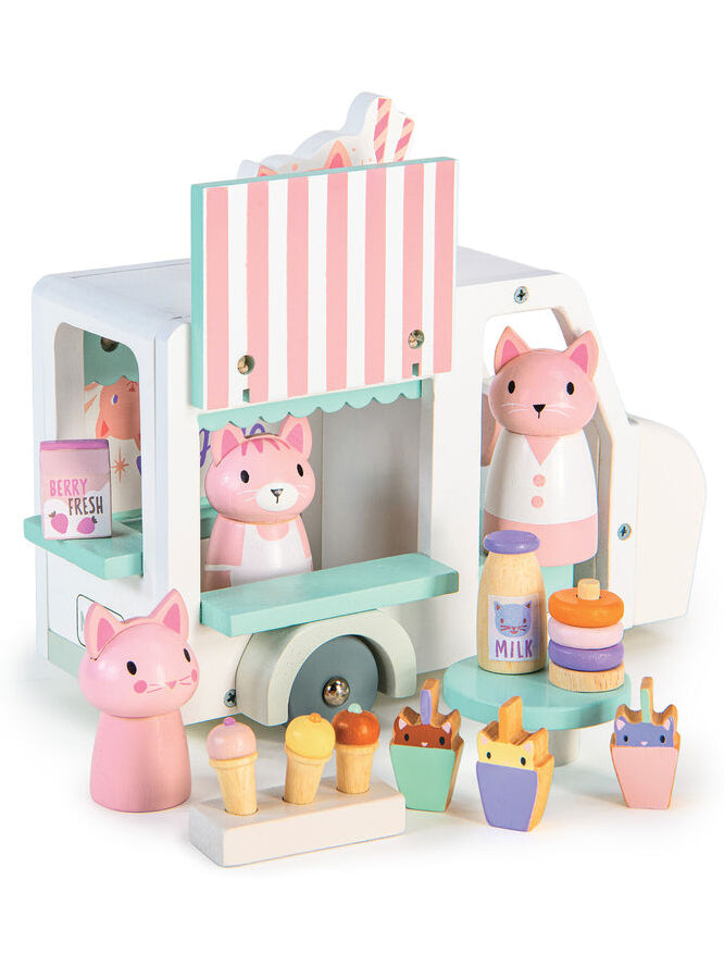 Childrens Wooden Kitty Milkshake Van Toy - Alternate Image 1