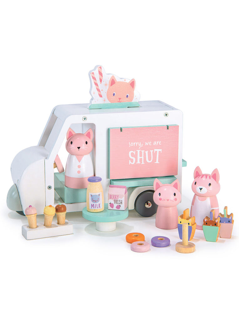 Childrens Wooden Kitty Milkshake Van Toy - Alternate Image 2