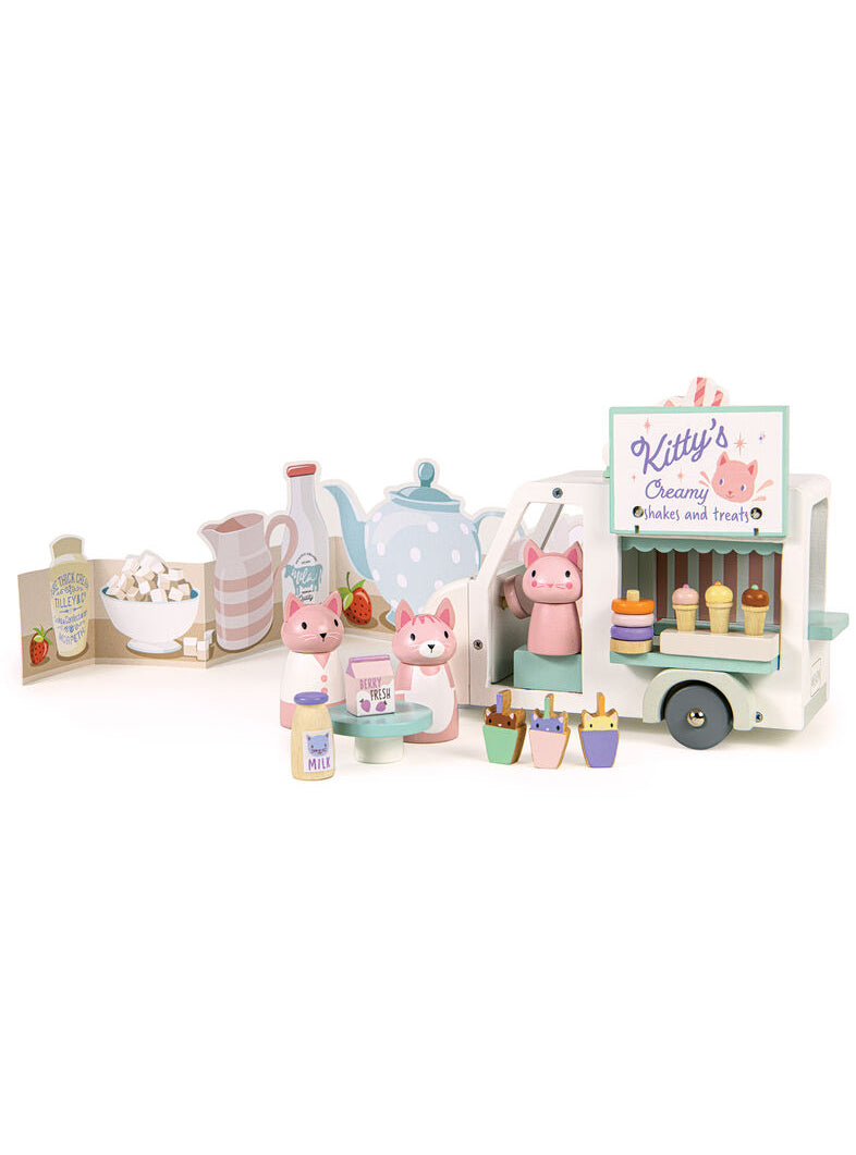 Childrens Wooden Kitty Milkshake Van Toy - Alternate Image 4
