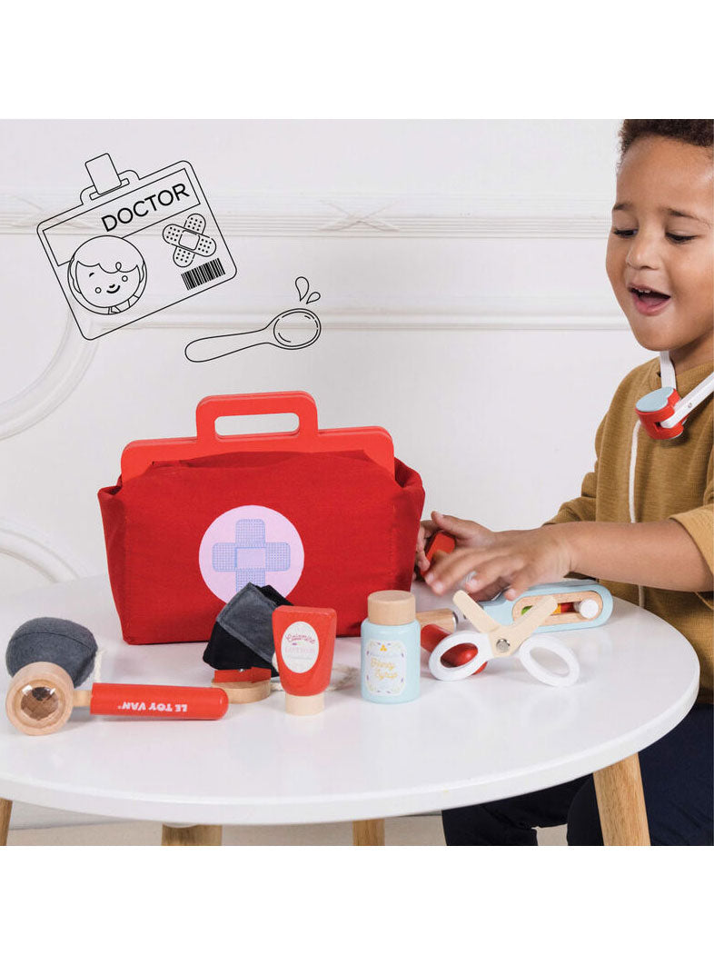 Childrens Wooden Pretend Doctors Kit - Lifestyle Image 1