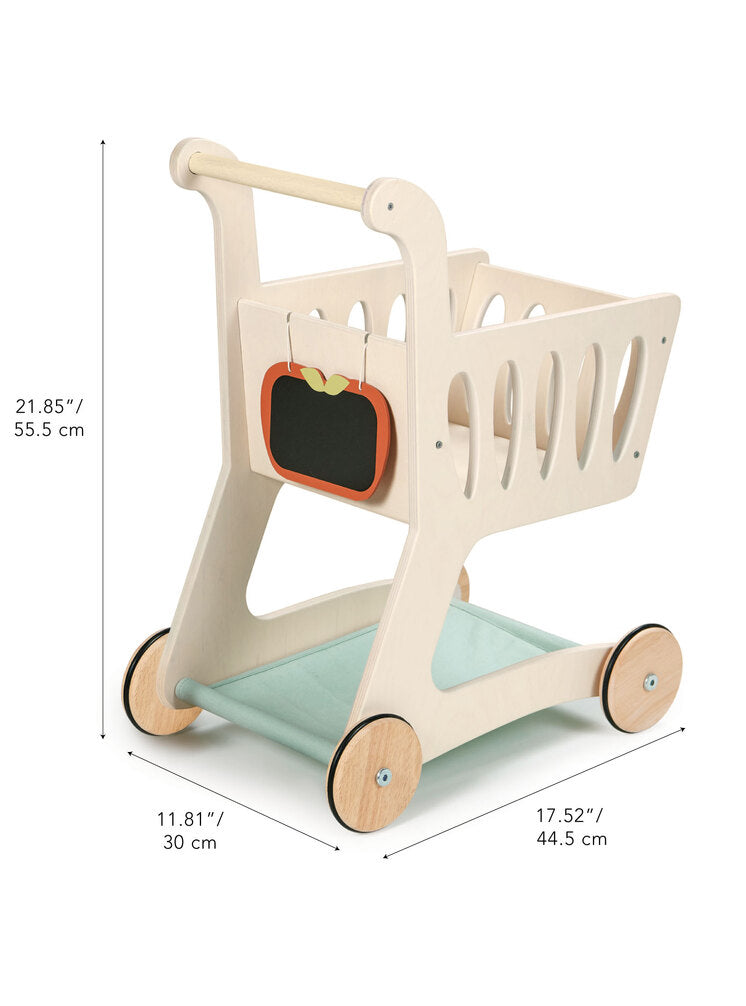 Childrens Wooden Shopping Trolley Top - Dimension Image