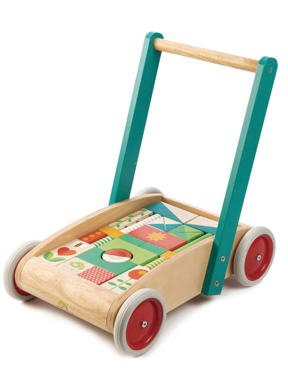 Childrens Wooden Wagon With Building Blocks - Alternate Image 2