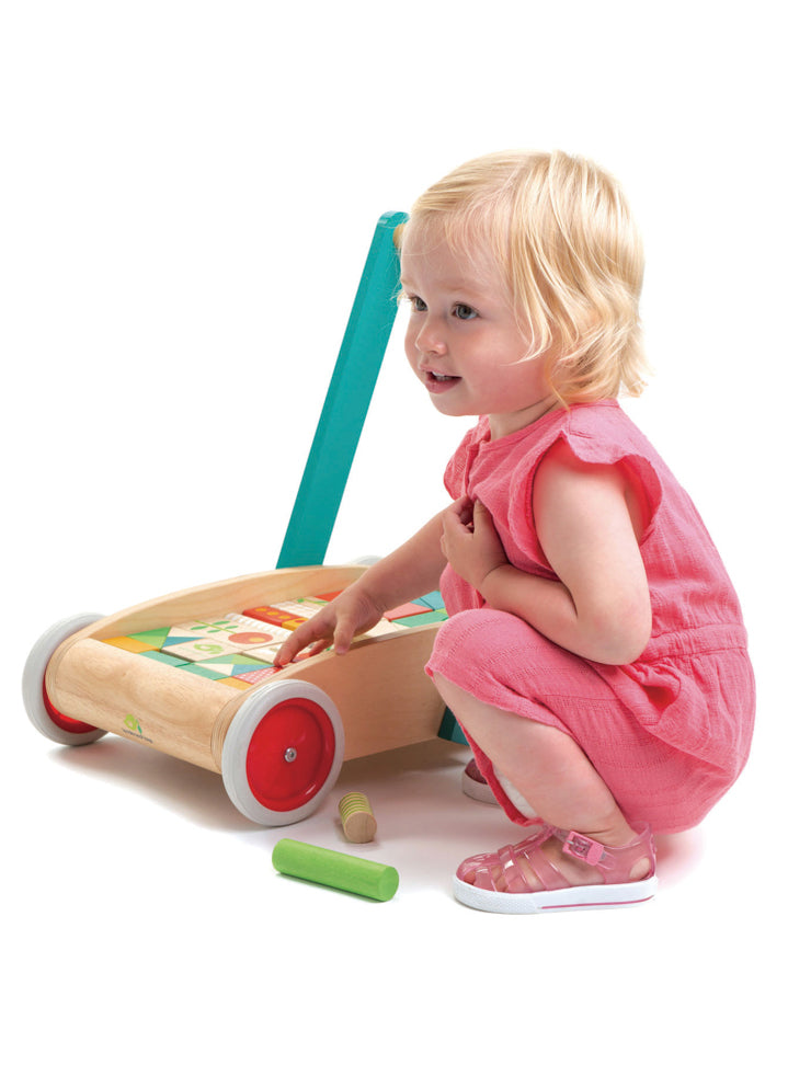 Childrens Wooden Wagon With Building Blocks - Alternate Image 3