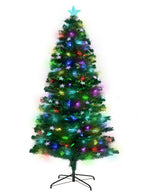 Christabelle 120cm Prelit Fibre Optic Multicolour Light Christmas Tree with Stars - Main Image