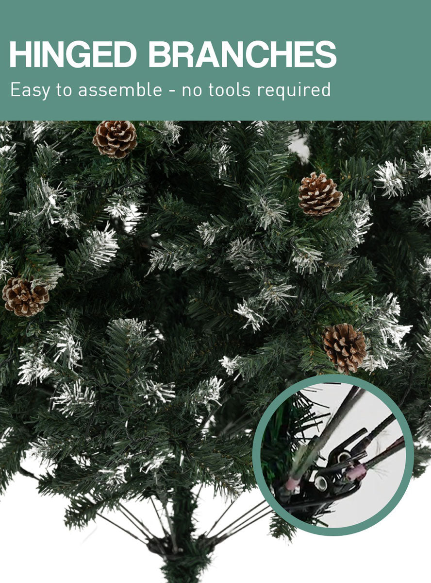 Christabelle Prelit Warm White Lights Christmas Tree With Pine Cones 120cm Information Image 2
