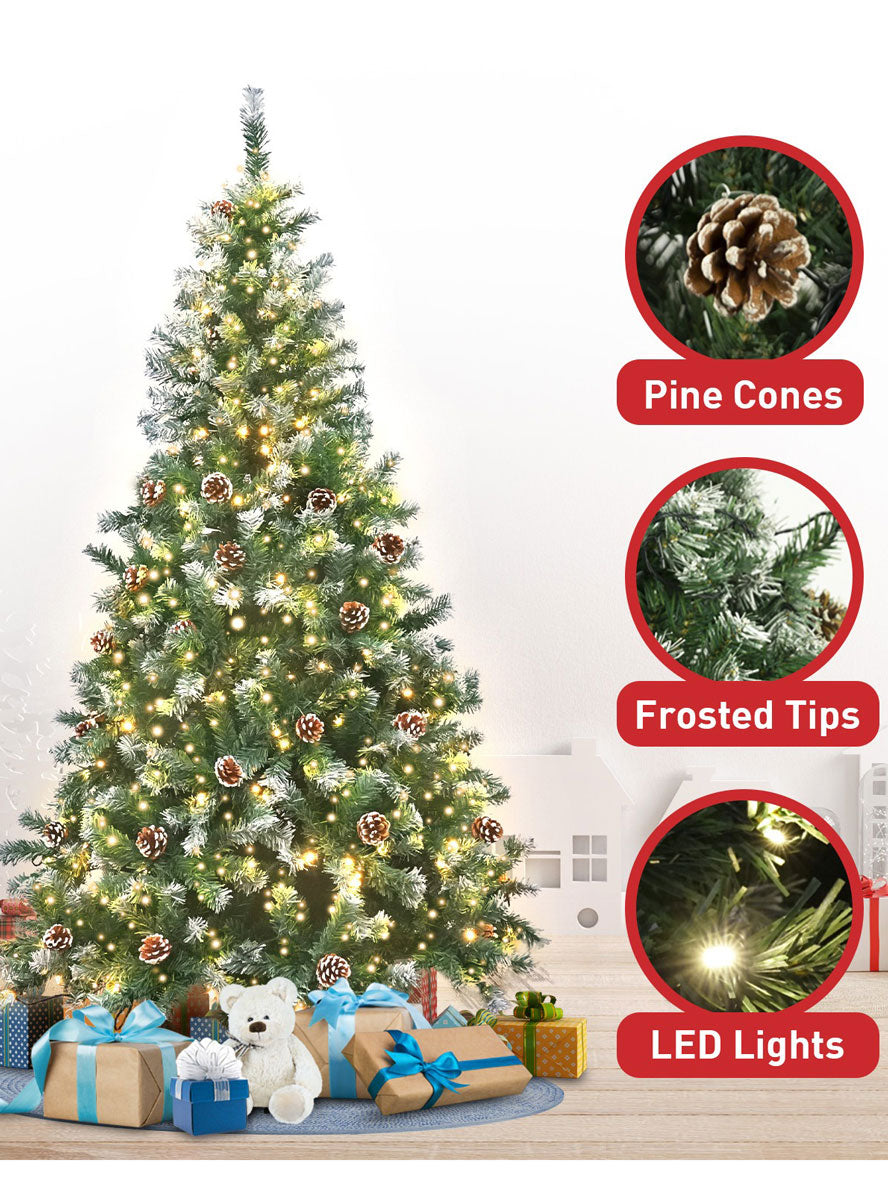 Christabelle Prelit Warm White Lights Christmas Tree With Pine Cones 120cm Information Image