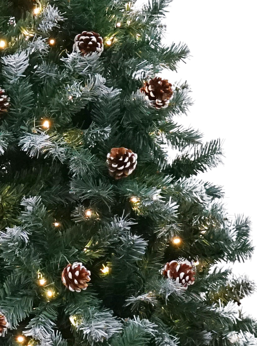 Christabelle 150cm Prelit Christmas Tree with Pine Cones and Snow Tipped - Close Image 2