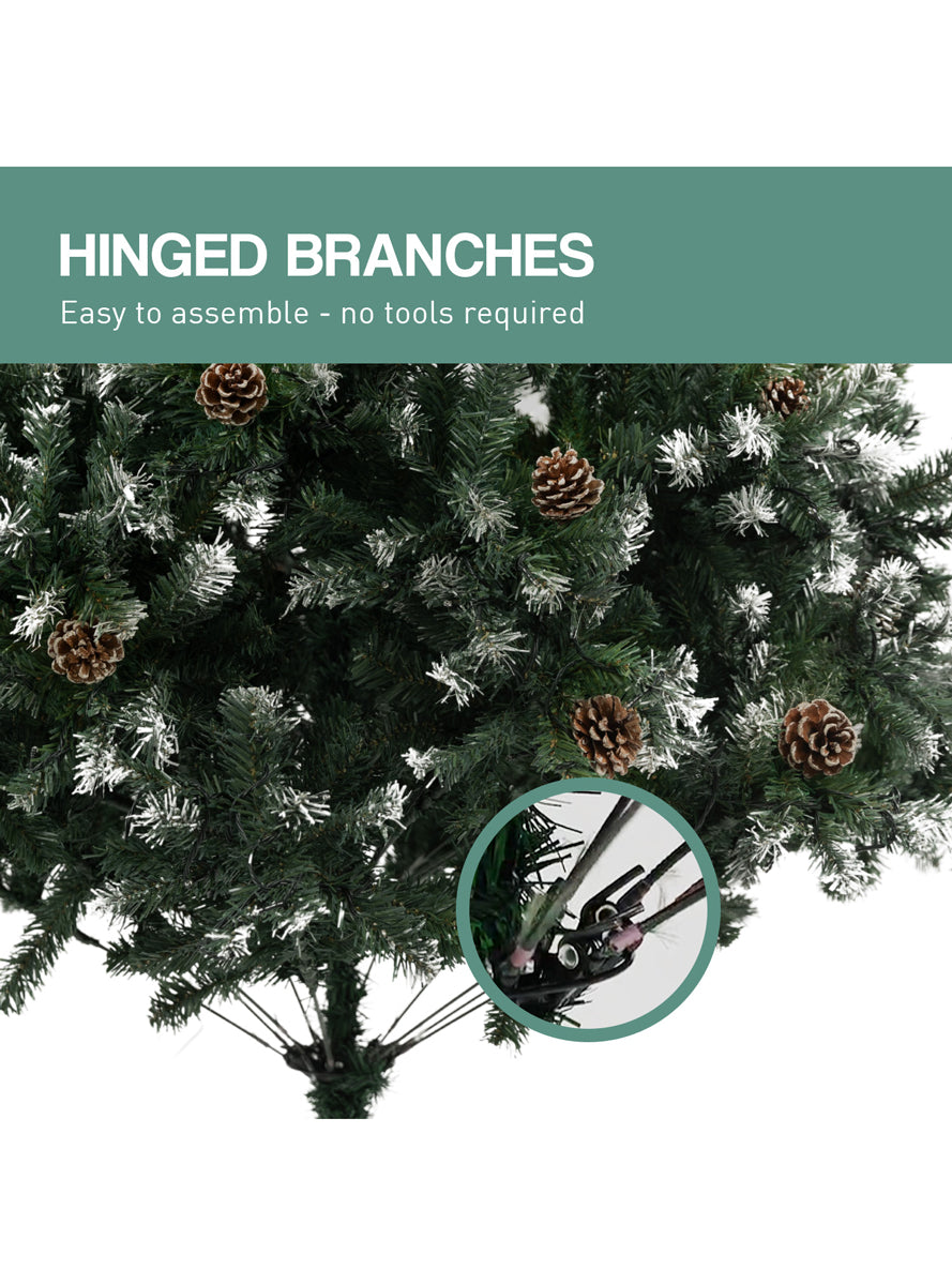 Christabelle 150cm Prelit Christmas Tree with Pine Cones and Snow Tipped - Info Image 3