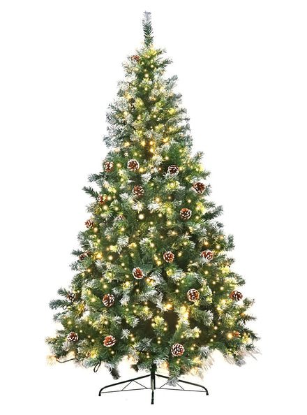 Christabelle 150cm Prelit Christmas Tree with Pine Cones and Snow Tipped - Main Image