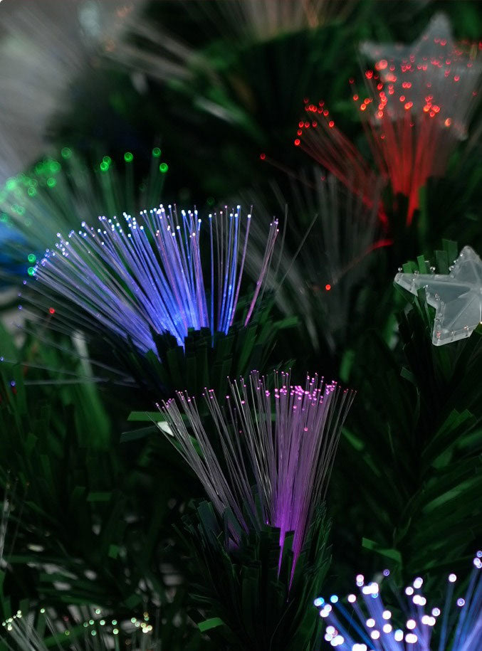 Christabelle Prelit Rainbow Lights Christmas Tree With Stars 150cm Close Image 3