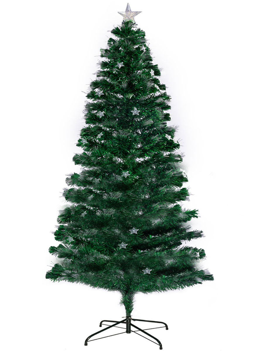 Christabelle Prelit Rainbow Lights Christmas Tree With Stars 150cm Unlit Image