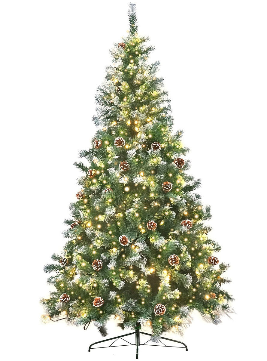 Christabelle Warm White Prelit Christmas Tree With Pine Cones 240cm Main Image