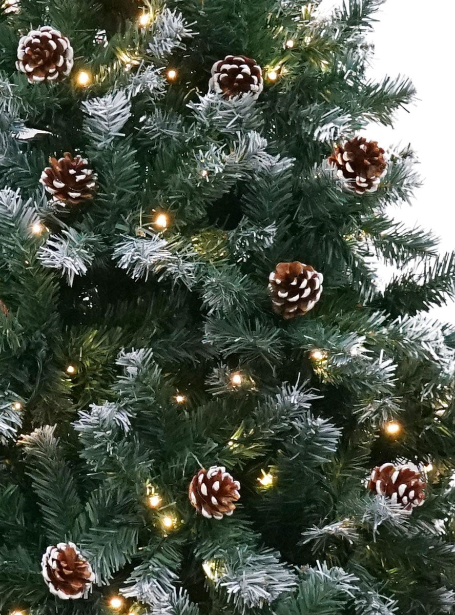 Christabelle Warm White Prelit Christmas Tree With Pinecone Decorations 270cm Close Image 2