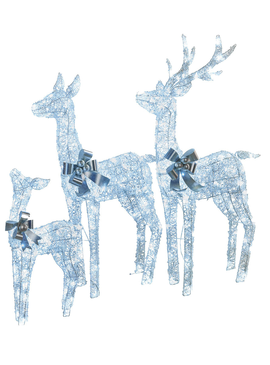 Christabelle 3 Piece Light Up Silver LED Reindeer Christmas Decoration Set - Main Image