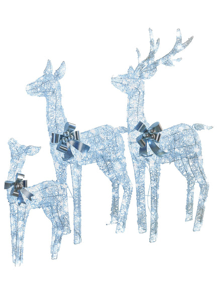 Christabelle 3 Piece Light Up Silver LED Reindeer Christmas Decoration Set - Main Image