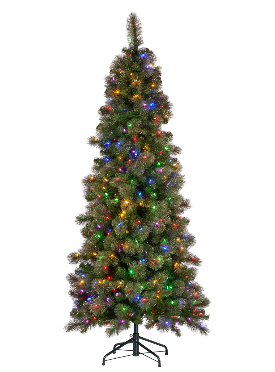 Christabelle Gold Glitter Prelit Pine Needle Christmas Tree - Main Image