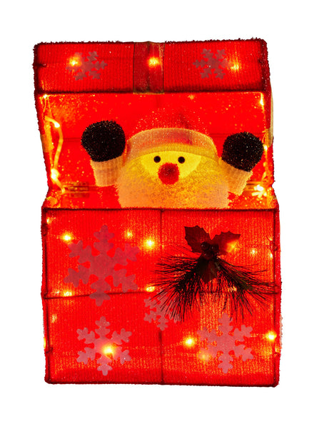 Christabelle Light Up LED Animated Santa in Box Christmas Decoration - Main Image