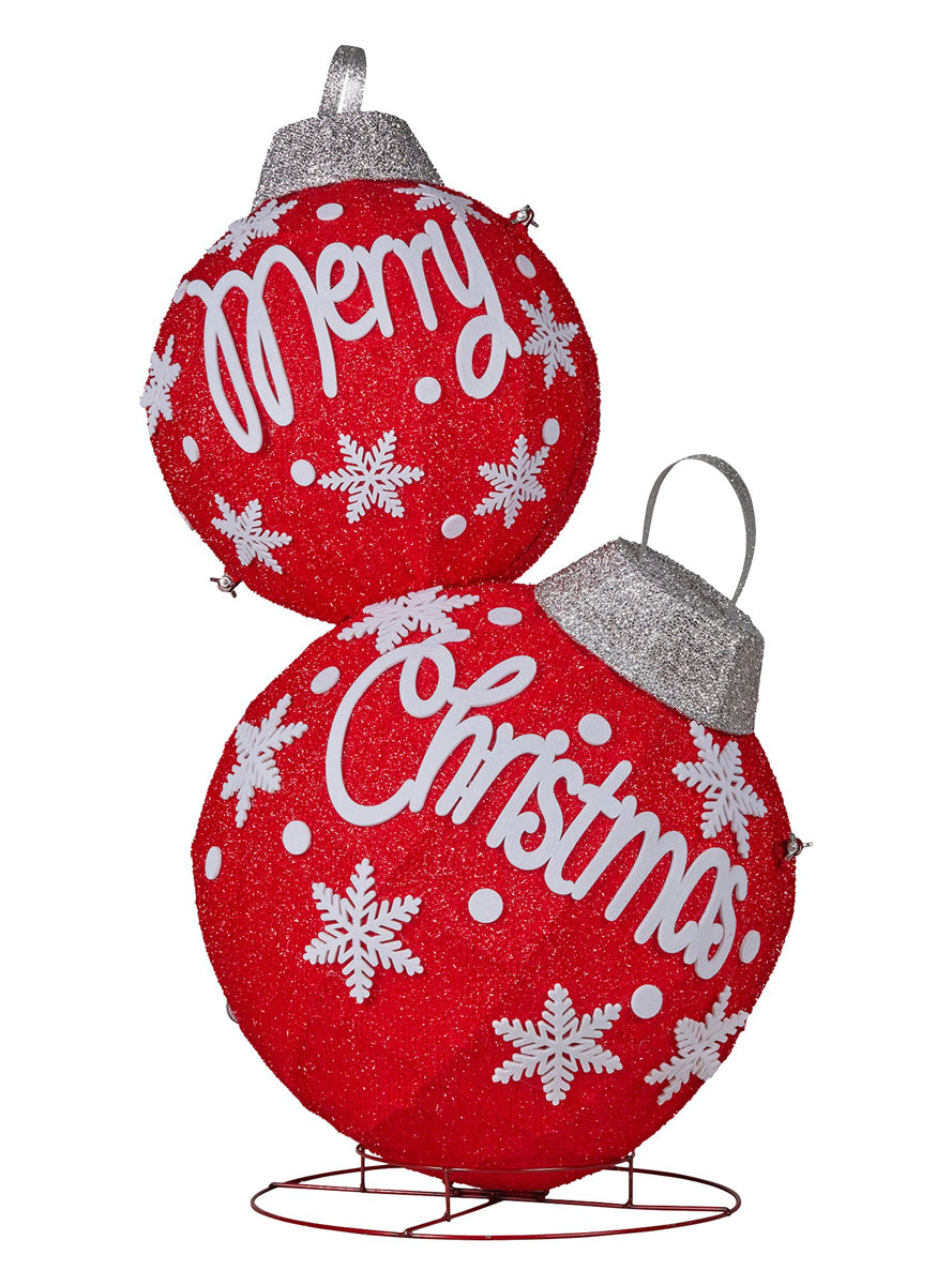 Christabelle Warm LED Light Giant Merry Christmas Bauble Stack Christmas Decoration - Alternate Image