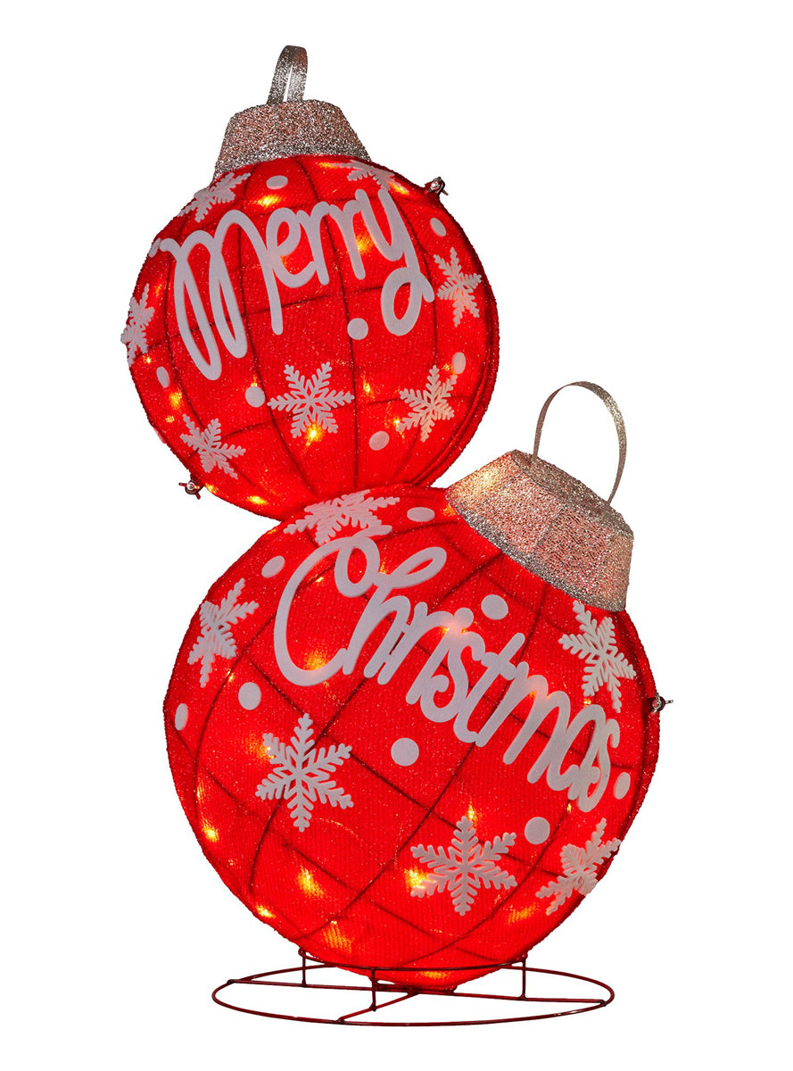 Christabelle Warm LED Light Giant Merry Christmas Bauble Stack Christmas Decoration - Main Image