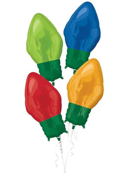 Christmas Light Bulbs Self Sealing Foil Balloons - Main Image
