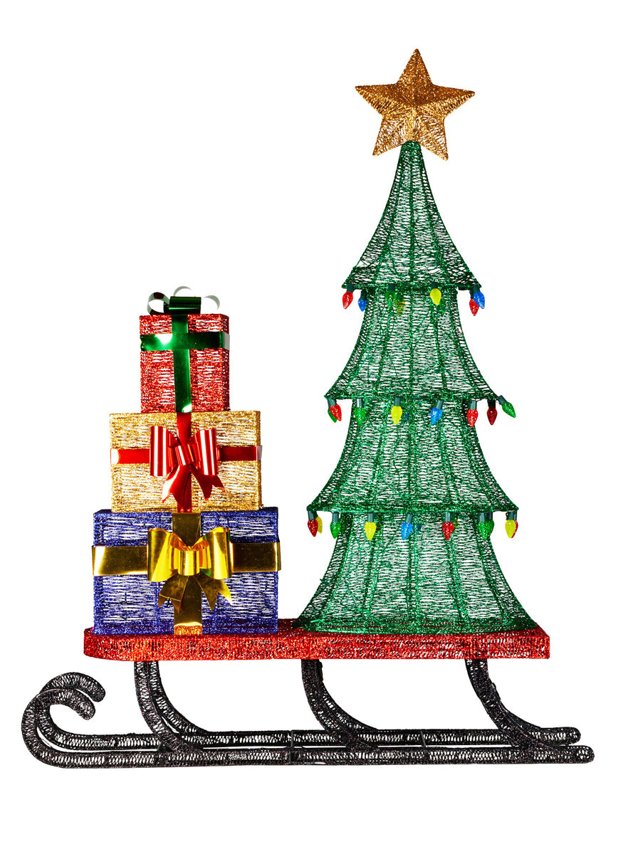 Christmas Tree on Sled 183cm Light Up Christmas Decoration - Unlit Image