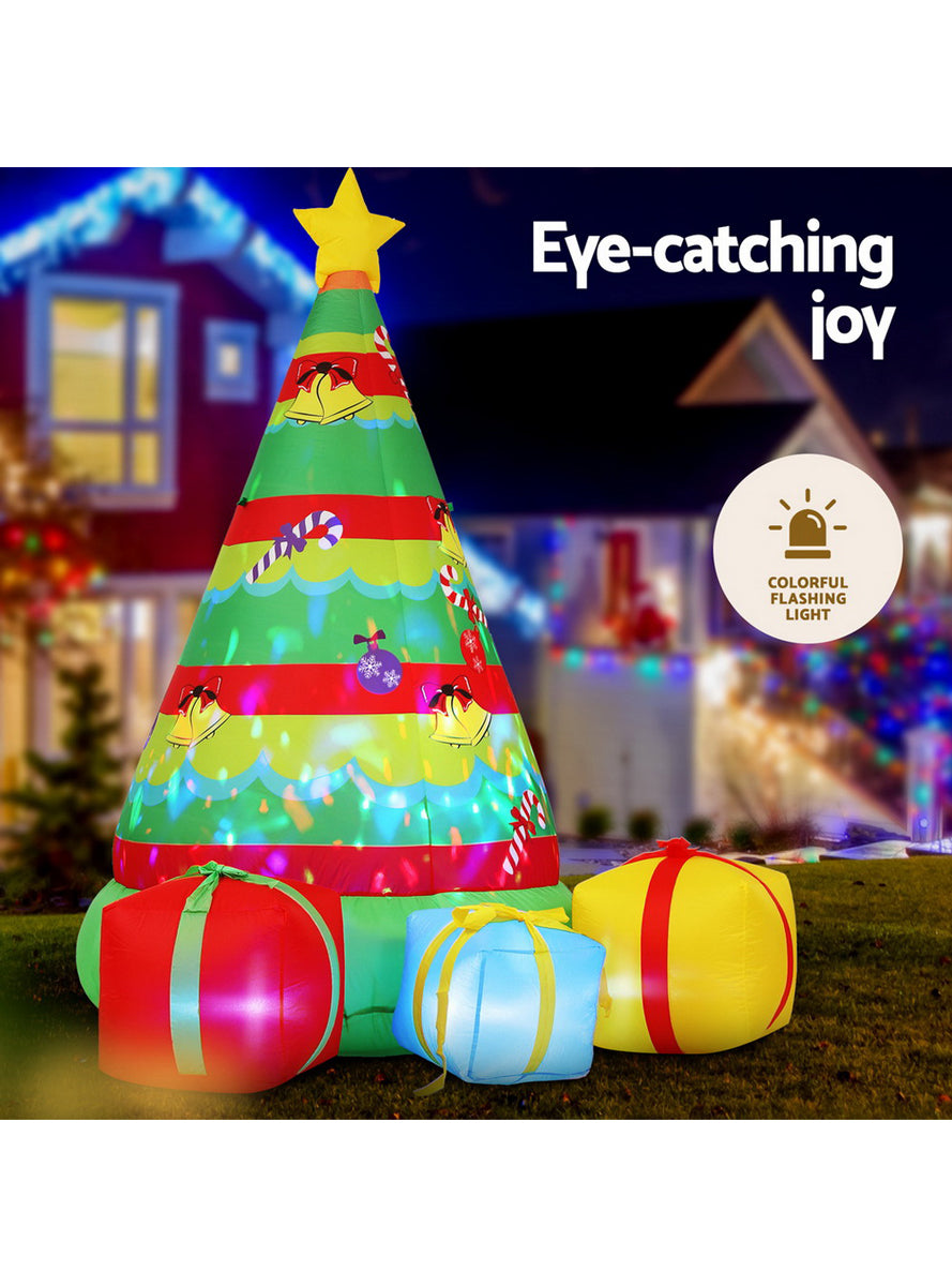 Christmas Tree with Gifts and Flashing Lights 220cm Inflatable Christmas Decoration - Info Image 1