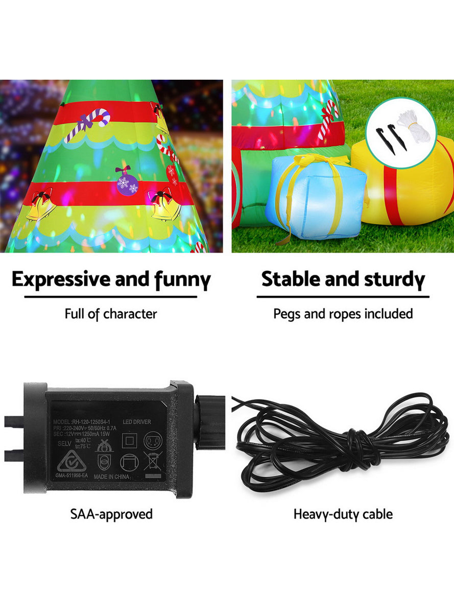 Christmas Tree with Gifts and Flashing Lights 220cm Inflatable Christmas Decoration - Info Image 3