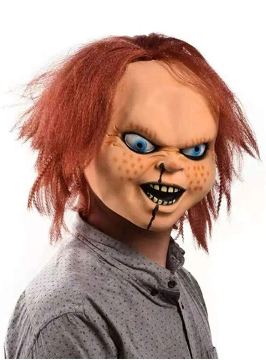 Chucky Adults Latex Halloween Costume Mask with Hair - Main Image